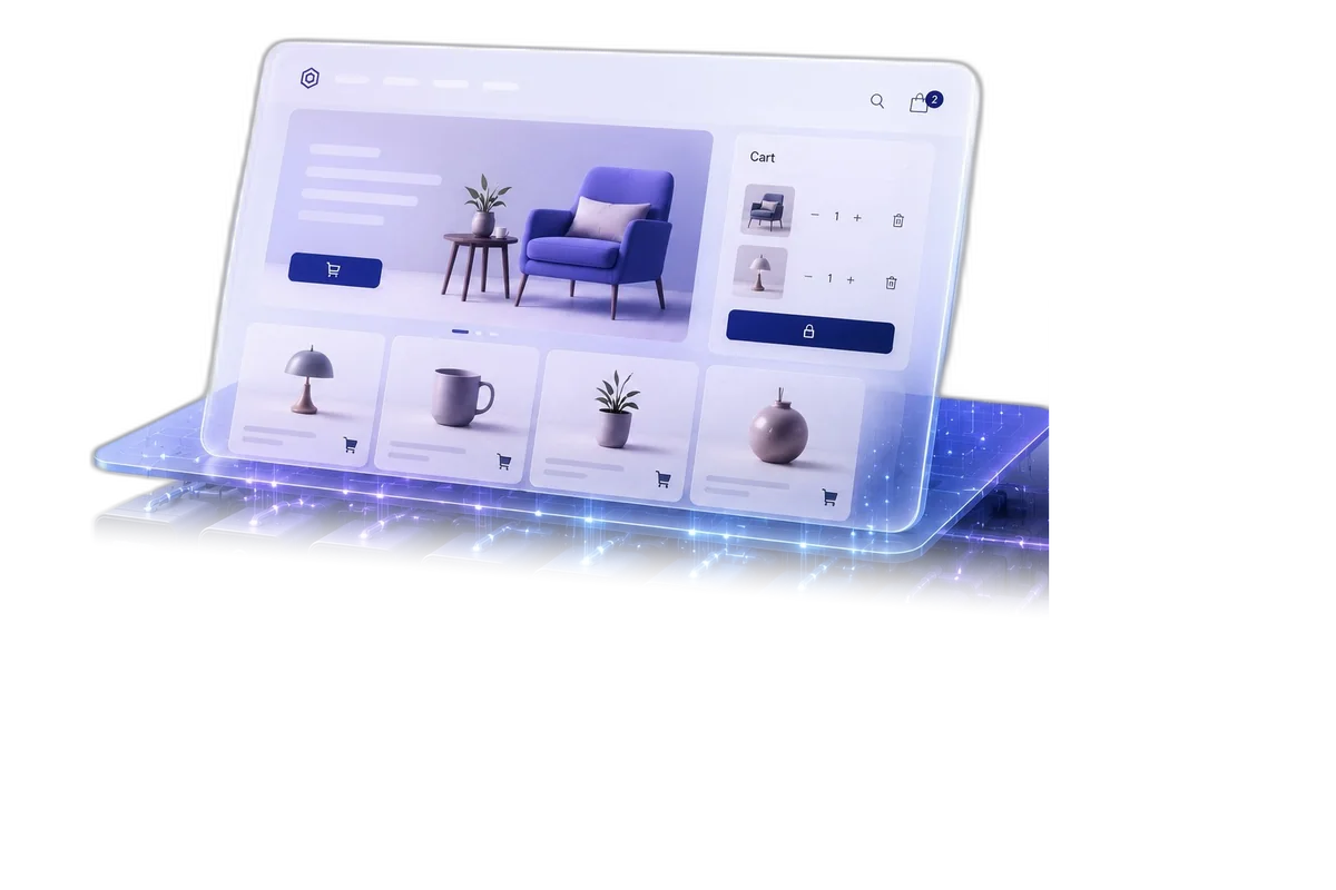 חזית שנבנתה ב-Vibe-code רצה חי על מנוע המסחר של Brainerce: תשלומים, מלאי, מיסים והזמנות, מתפרשים לכל ערוץ.
